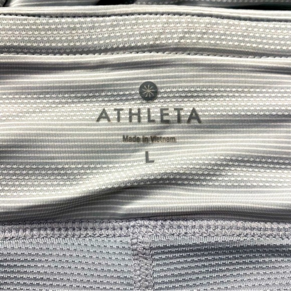 Athleta Gray Striped Ruffled Sport Skirt Size Large - Picture 2 of 6